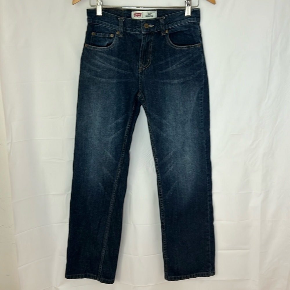 Levi’s 505 straight legged women’s jeans size 6 dark viantage wash classic core